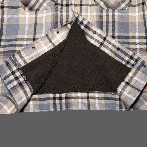 Scotch & Soda Sherpa Lined Plaid Flannel Eisenhower Jacket Mocha Mens L NWT - Picture 4 of 10